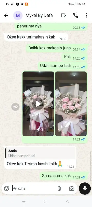 Testimonial Papan buket bunga KOLAKA