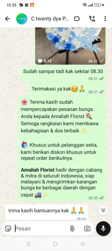 Testimonial krans bunga KOLAKA