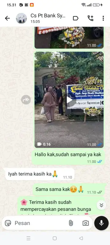 Testimonial Papan Bunga KOLAKA